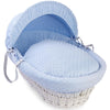 White wicker basket Blue dimple