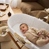 Little Green Sheep - Moses Basket and Static Stand Bundle - White Knit