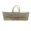 Cuddles Beige Cable Knit Moses Basket with Folding Stand and Blanket