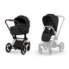 Cybex Priam Comfort Rosegold incl. Foldable Carry Cot Sepia Black/black
