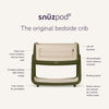 SnuzPod 5 Bedside Crib - Olive