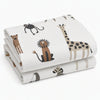 Cuddle Collection Two pack Moses Basket/Pram Fitted Sheets Animal Kingdom 73x30cm